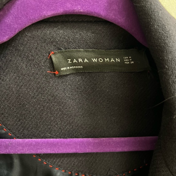 Zara Navy Coat Size M - Picture 2 of 2